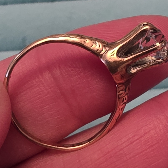 Late 19th Or Early 20th Century Antique Copper Solitaire Ring - Picture 4 of 16